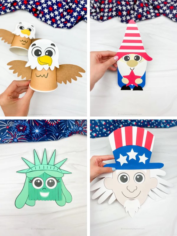 4th of July crafts collage