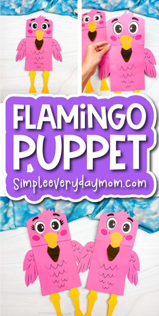 flamingo paper bag puppet cover image