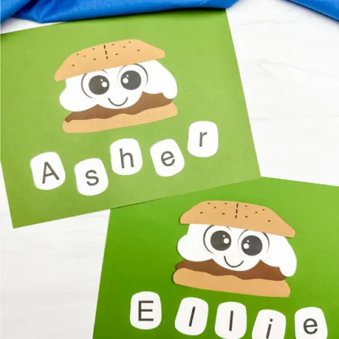two examples of finished smore name craft
