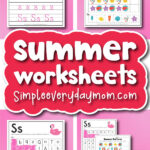 Summer worksheets for kids collage cover image