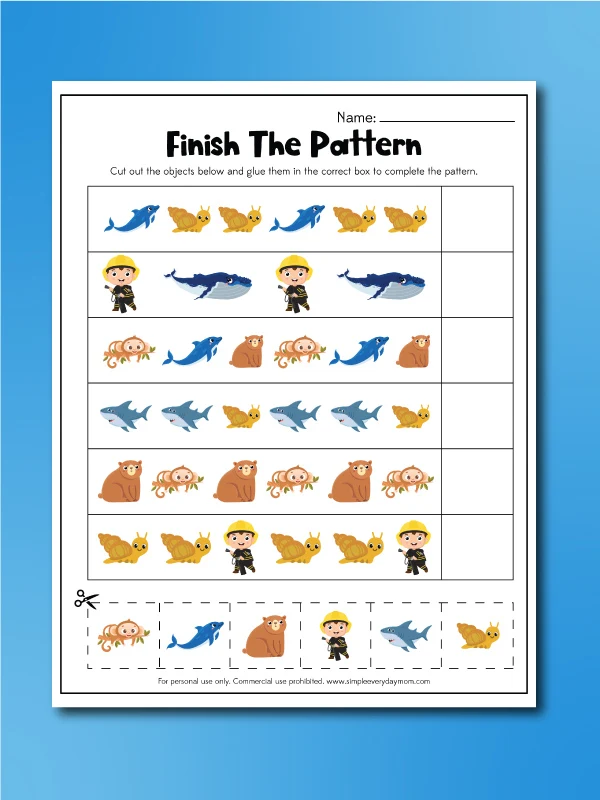 finish the pattern snail and the whale