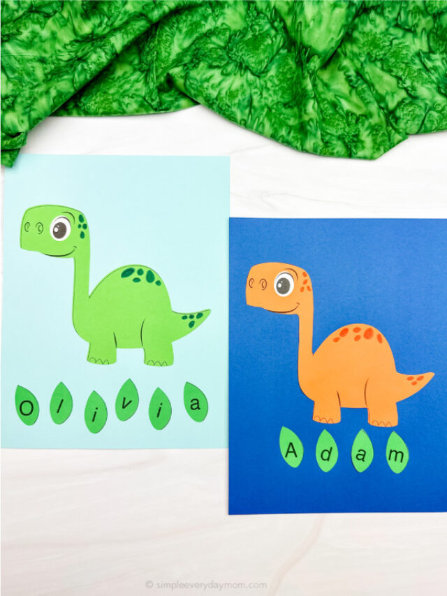 Dinosaur Name Craft For Kids [Free Template] Story