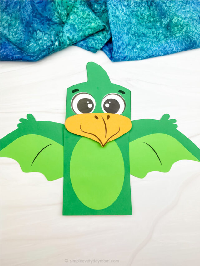 Dinosaur Puppet Craft For Kids [Free Template] Story