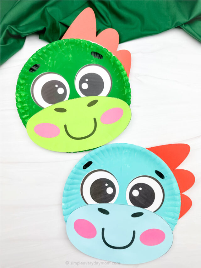 Dinosaur Paper Plate Craft For Kids [Free Template] Story