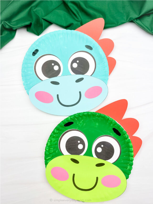 Dinosaur Paper Plate Craft For Kids [Free Template] Story