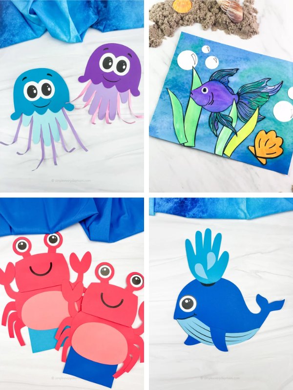 ocean craft ideas for kids image collage