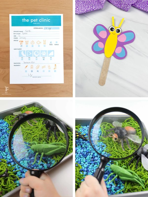 pretend play activities collage