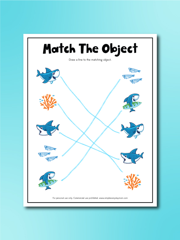 shark activity pages match the object