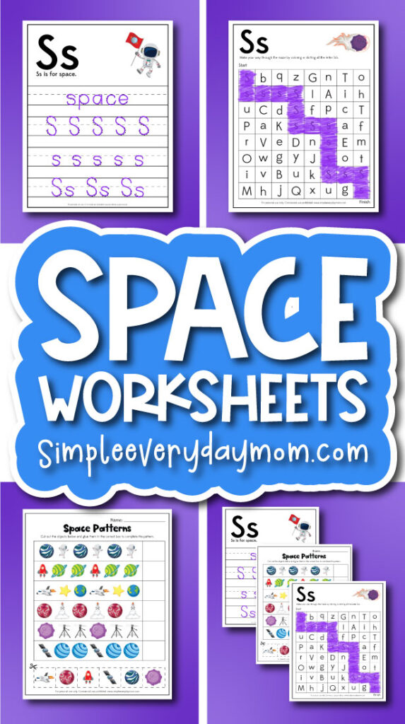 space worksheets cover image