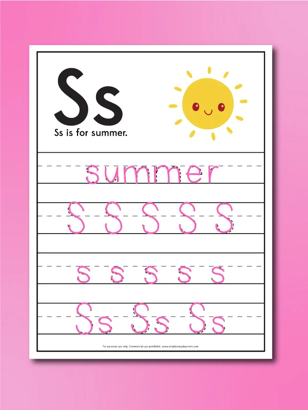 summer worksheets letter trace