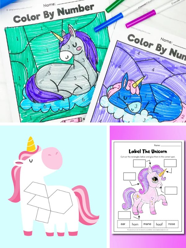 unicorn activities collage