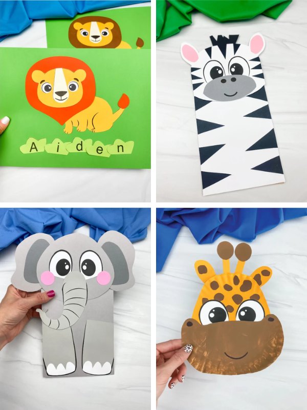 zoo animal craft ideas for kids collage
