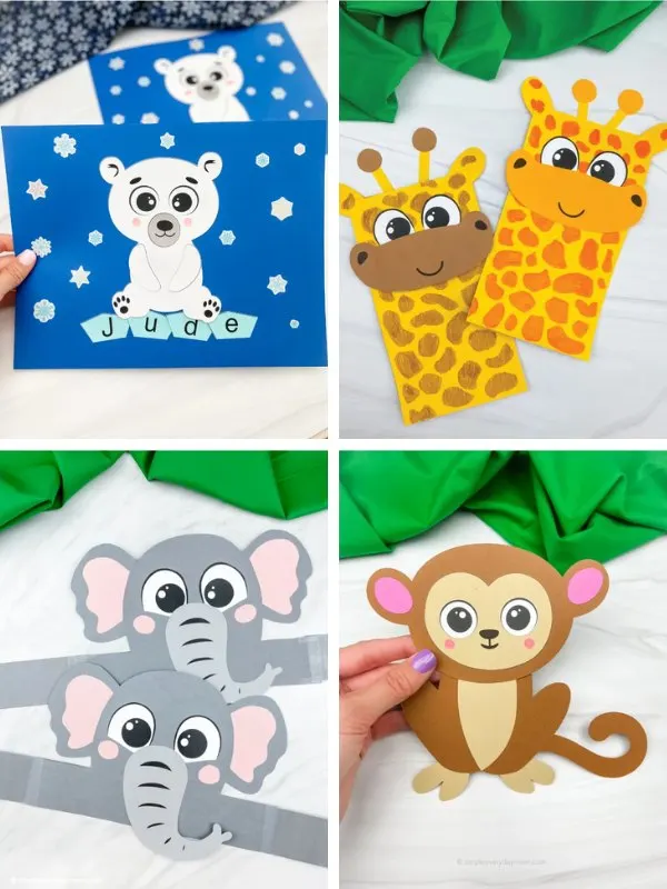 Zoo animal craft ideas collage