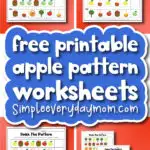 Apple pattern worksheets cover image