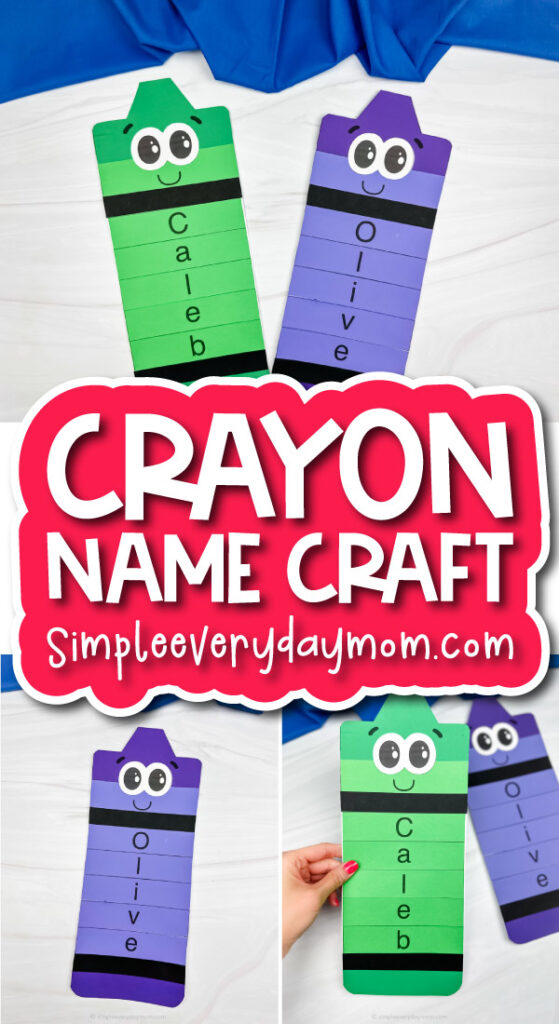 crayon name craft image collage with the words crayon name craft in the middle