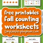 Fall counting worksheets cover image