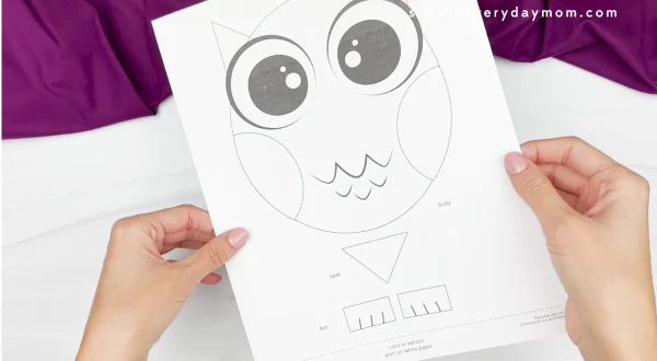 printed owl shape craft template