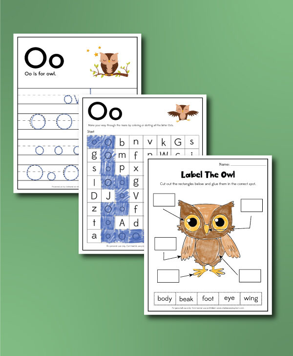 owl worksheets collage