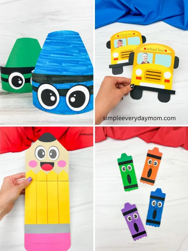 back to school crafts for kids image collage