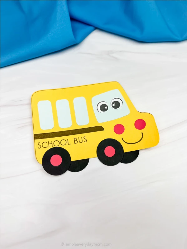 single example of finished back to school bus craft