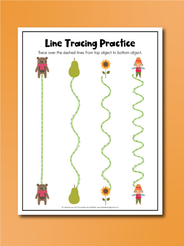 Fall Tracing Worksheets For Kids [Free Printables] Story