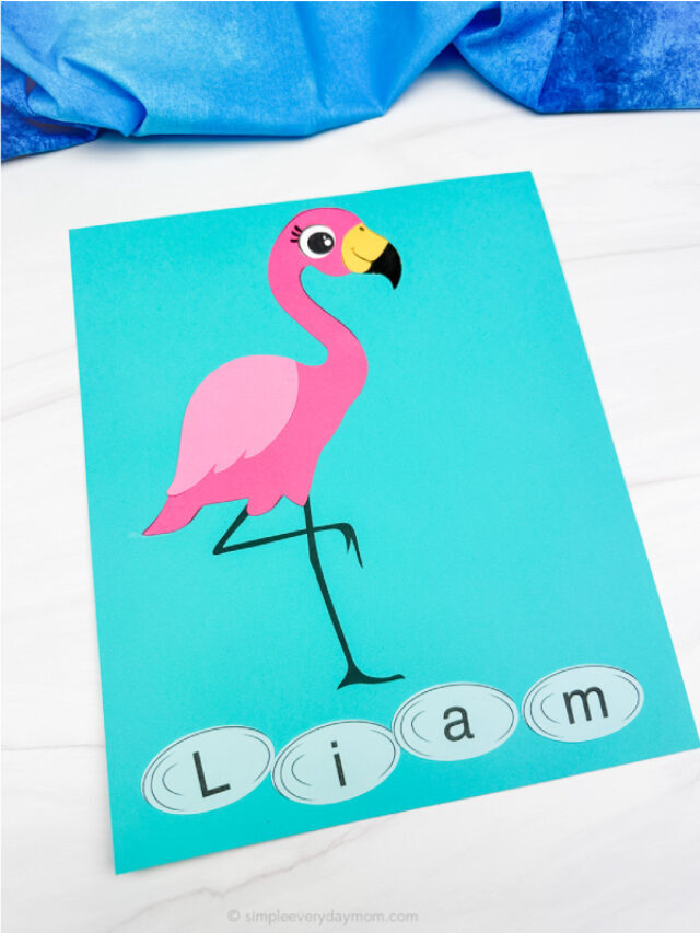 Flamingo Name Craft For Kids [Free Template] Story