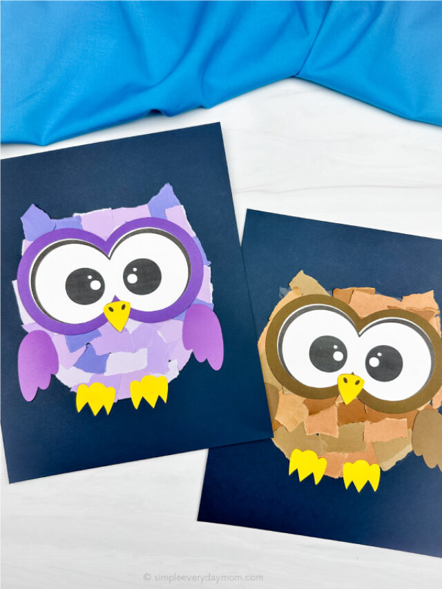 Torn Paper Owl Craft For Kids [Free Template] Story
