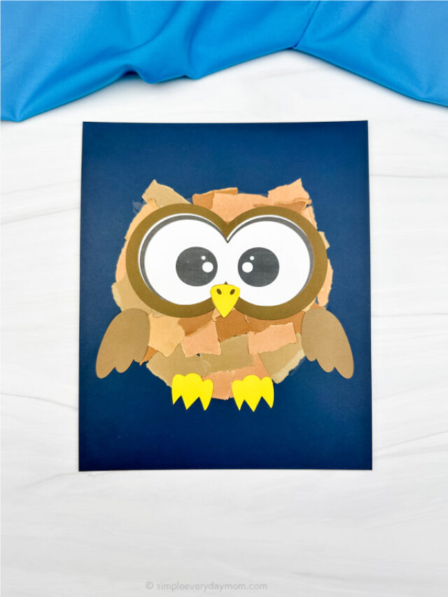 Torn Paper Owl Craft For Kids [Free Template] Story