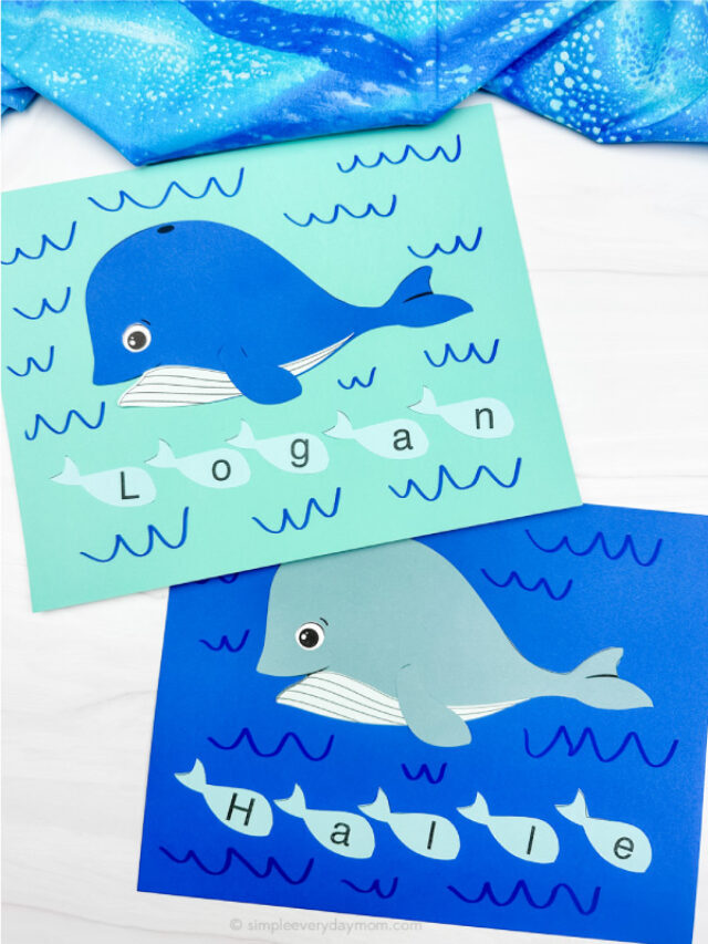 Whale Name Craft For Kids W/Editable Template Story