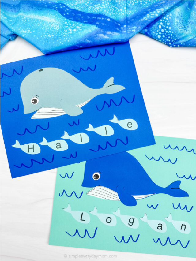 Whale Name Craft For Kids W/Editable Template Story