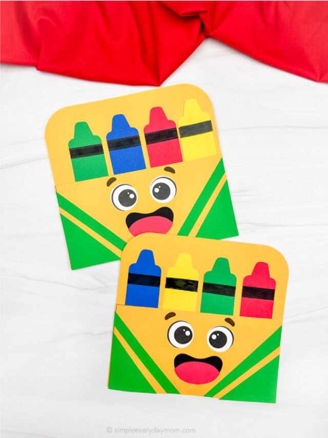 Cute Crayon Box Craft For Kids [Free Template] Story