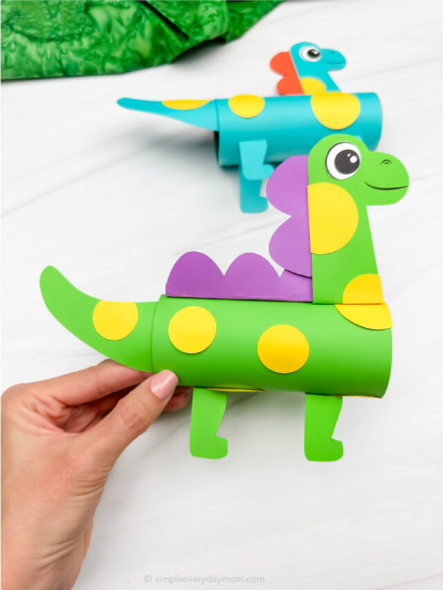 Dinosaur Toilet Paper Roll Craft For Kids [Free Template] Story