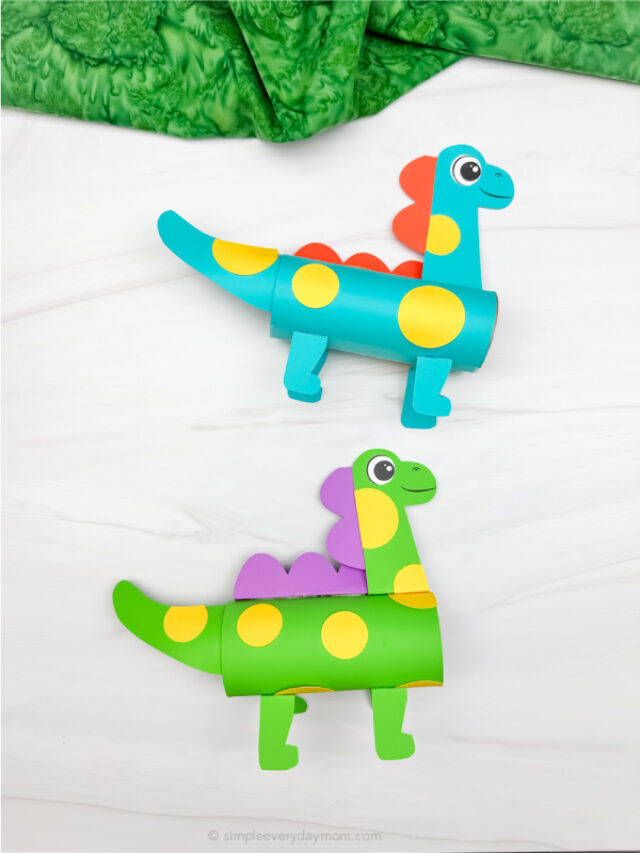 Dinosaur Toilet Paper Roll Craft For Kids [Free Template] Story