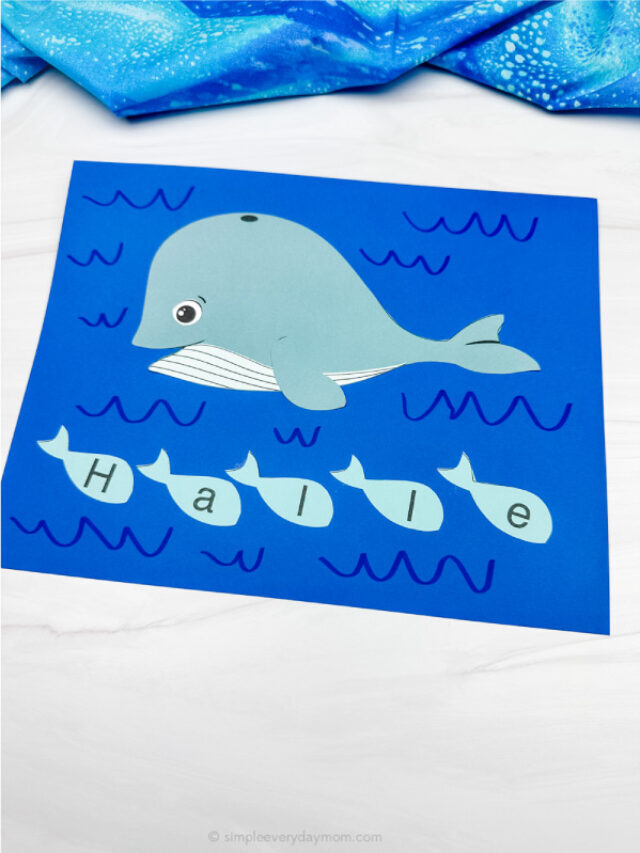 Whale Name Craft For Kids W/Editable Template Story