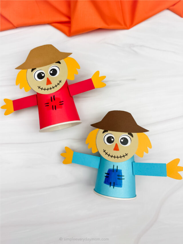 Scarecrow Paper Cup Craft For Kids [Free Template] Story