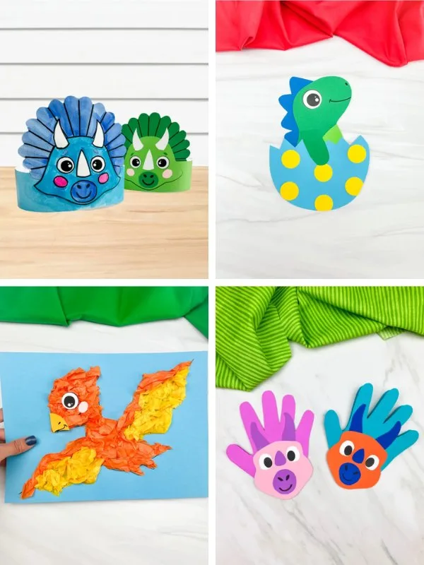 Dinosaur crafts image collage