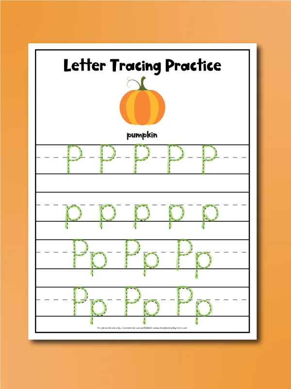 fall tracing worksheets letter tracing