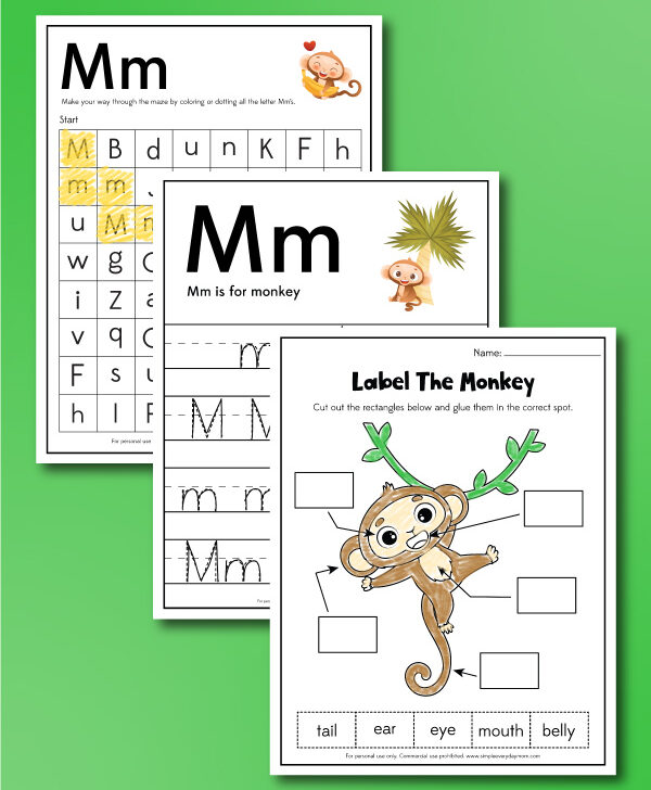 monkey worksheets collage