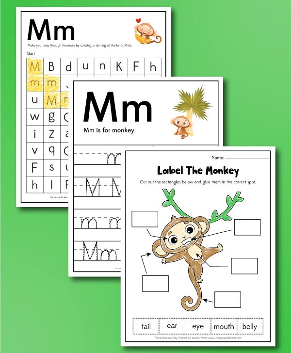 monkey worksheets collage