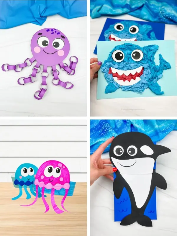 ocean animal crafts collage