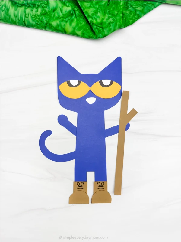single example of Pete the cat goes camping craft