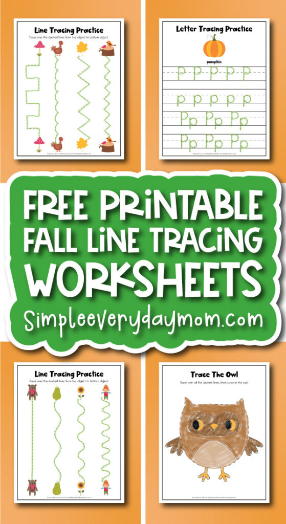 fall tracing worksheets cover image