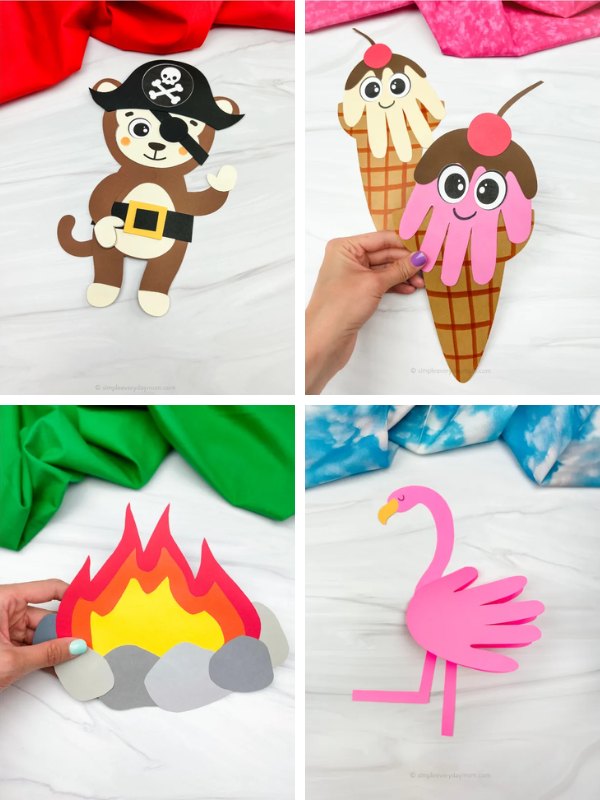 summer crafts for kids collage