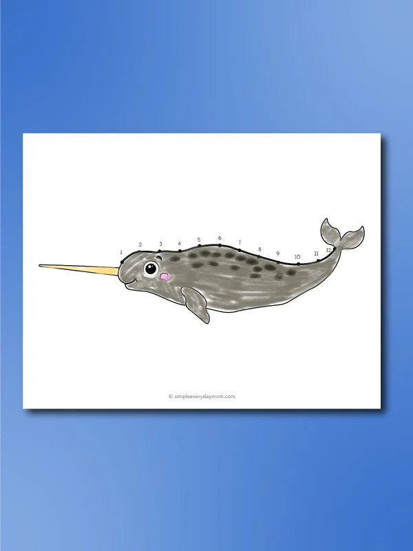 whale dot to dot worksheet