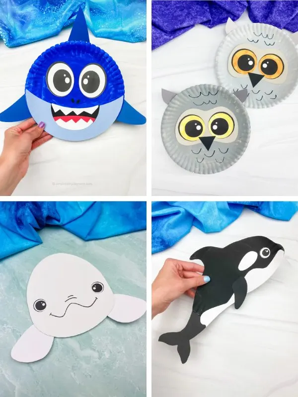 animal paper plate craft collage