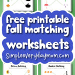 fall matching worksheets for kids cover image