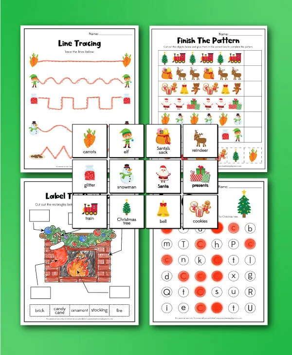 How to catch Santa worksheets collage