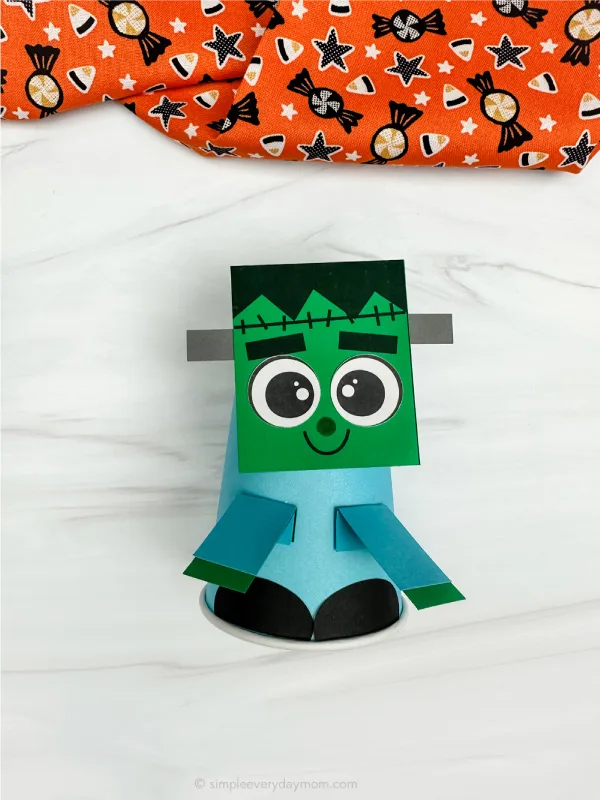 single example of Frankenstein paper cup craft