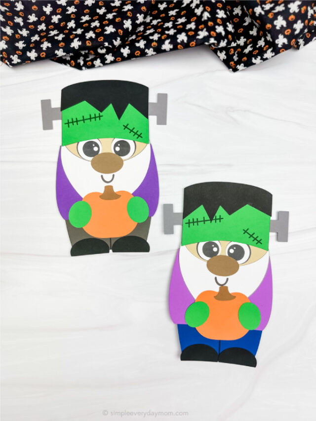 two examples of finished Frankenstein gnome craft