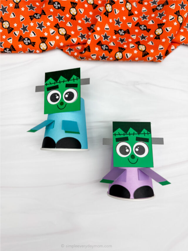 Frankenstein Paper Cup Craft For Kids [Free Template] Story